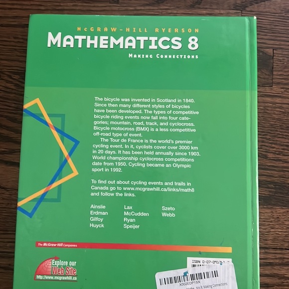 McGraw-Hill Ryerson Grade 8 Math Textbook - Picture 3 of 5